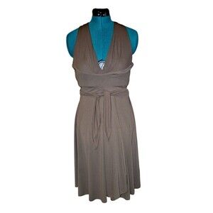 To The MAX dark brown  jersey halter dress Size L Disco 70s Retro Night Out